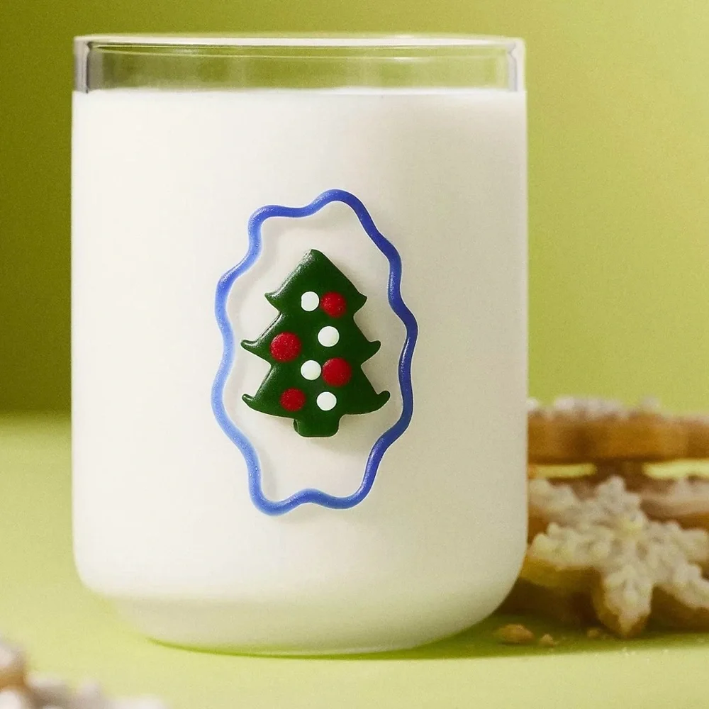 Anthropologie Love Notes Holiday Juice Glass Christmas Tree NWT